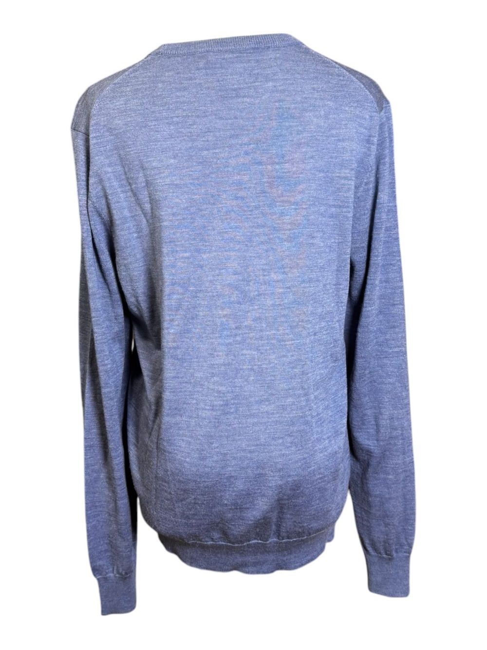 Suitsupply Pure Merino Wool Crewneck Sweater Heathered Slate Denim Blue Men's M - Picture 3 of 6